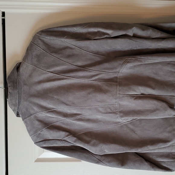 NWT Issac Mizrahi Gray Suede Moto Jacket Size 24 - Picture 9 of 11